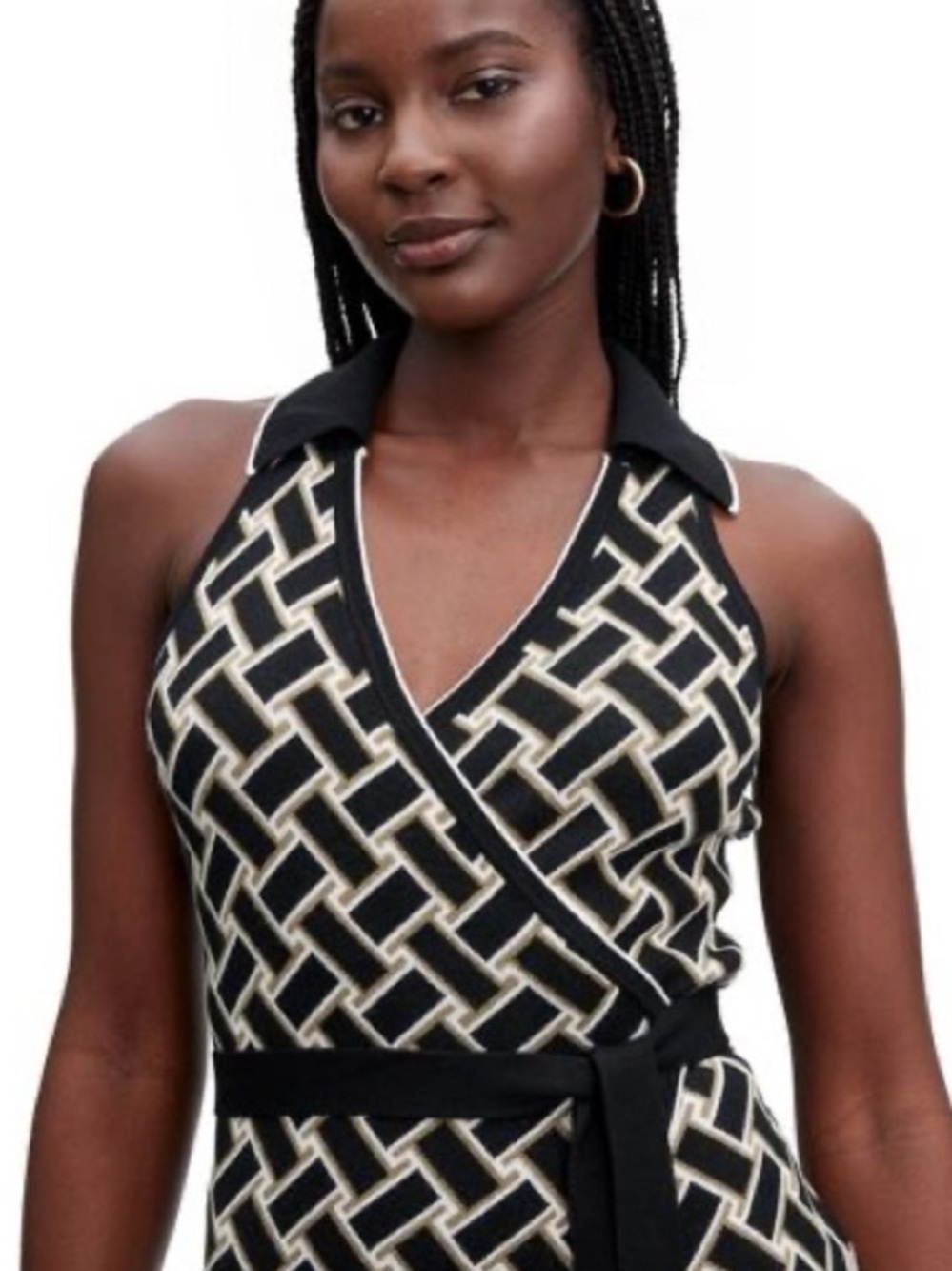 Diane von Furstenberg for Target Vintage Weave Knit Wrap Midi Dress Size Small - Picture 3 of 11